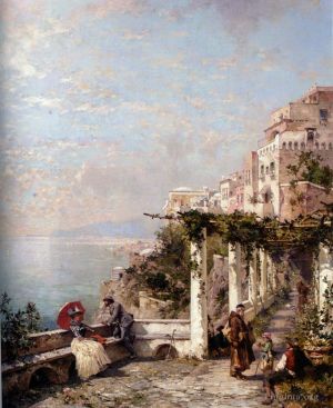 艺术家弗朗兹·理查德·盎特博格作品《Die,Amalfi,Kuste,阿马尔菲海岸》