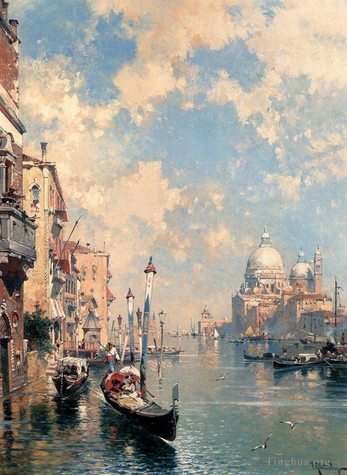 弗朗兹·理查德·盎特博格 的油画作品 -  《威尼斯大运河,威尼斯》