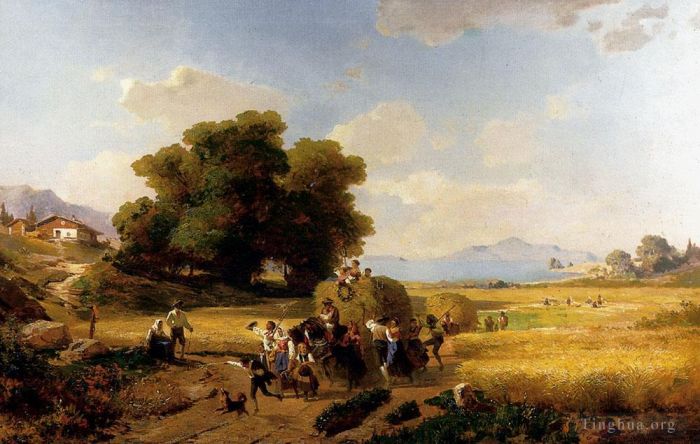 弗朗兹·理查德·盎特博格 的油画作品 -  《收获的最后一天》