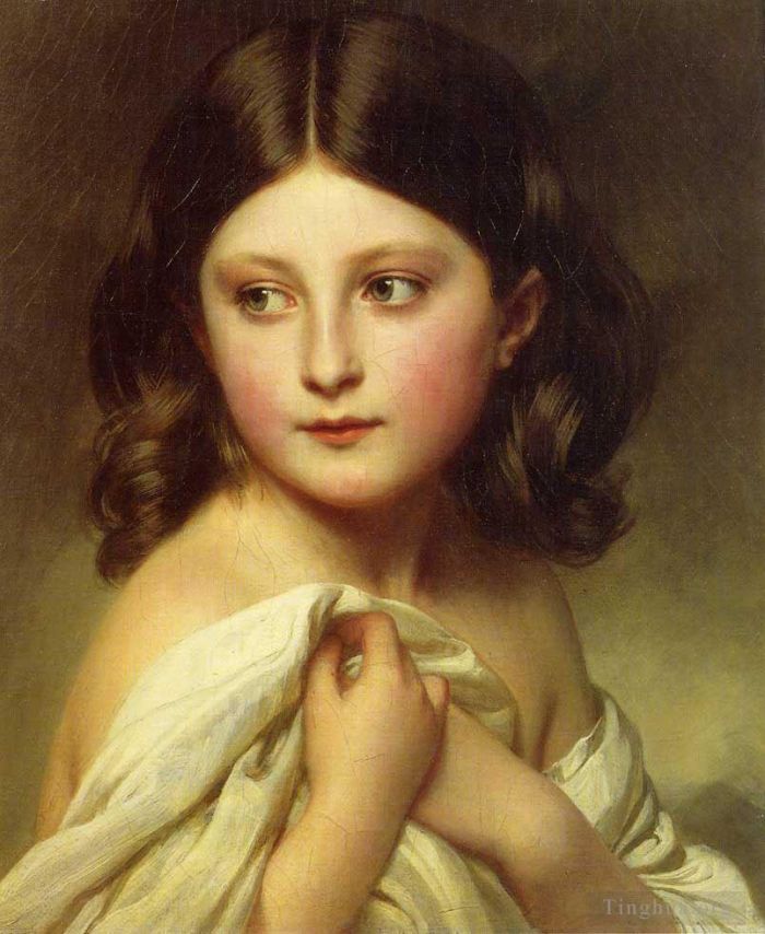 弗朗兹·泽维尔·温特哈尔特 的油画作品 -  《一个名叫夏洛特公主的年轻女孩》