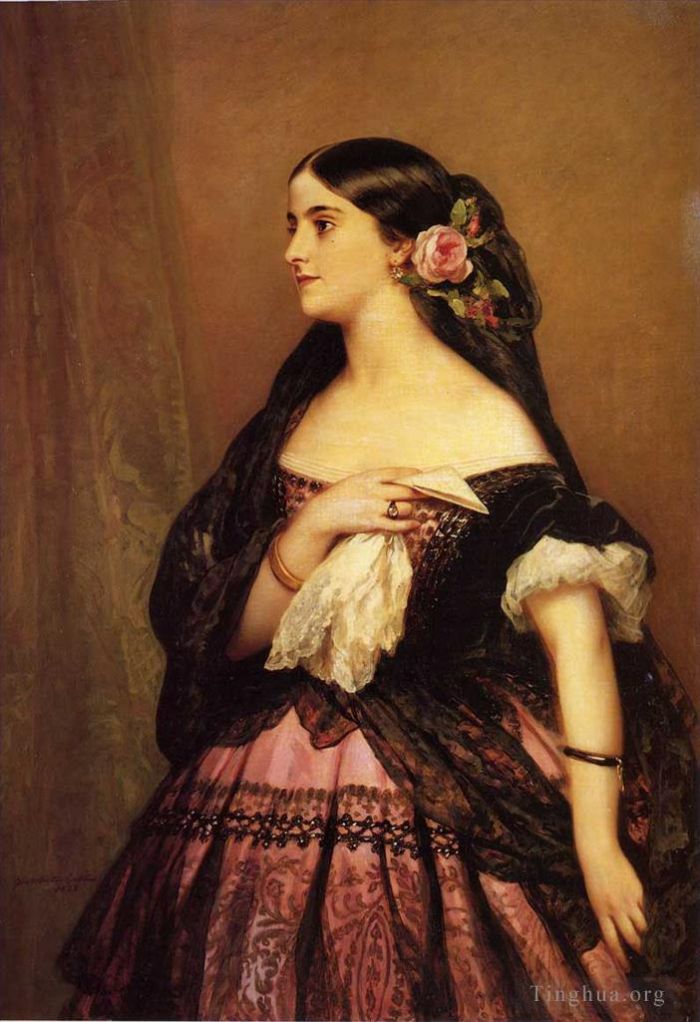 弗朗兹·泽维尔·温特哈尔特 的油画作品 -  《阿德琳娜·帕蒂》