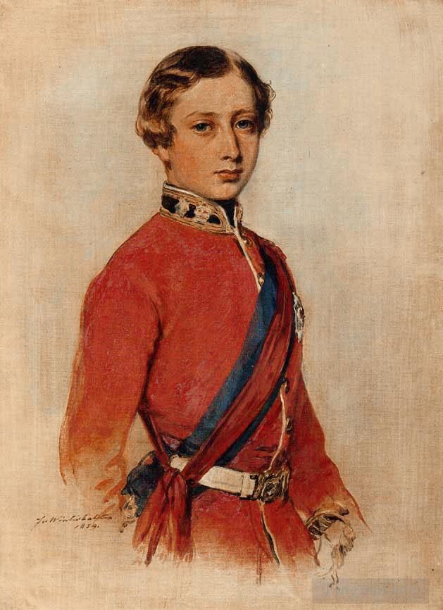 弗朗兹·泽维尔·温特哈尔特 的油画作品 -  《阿尔伯特·爱德华威尔士亲王,1859》