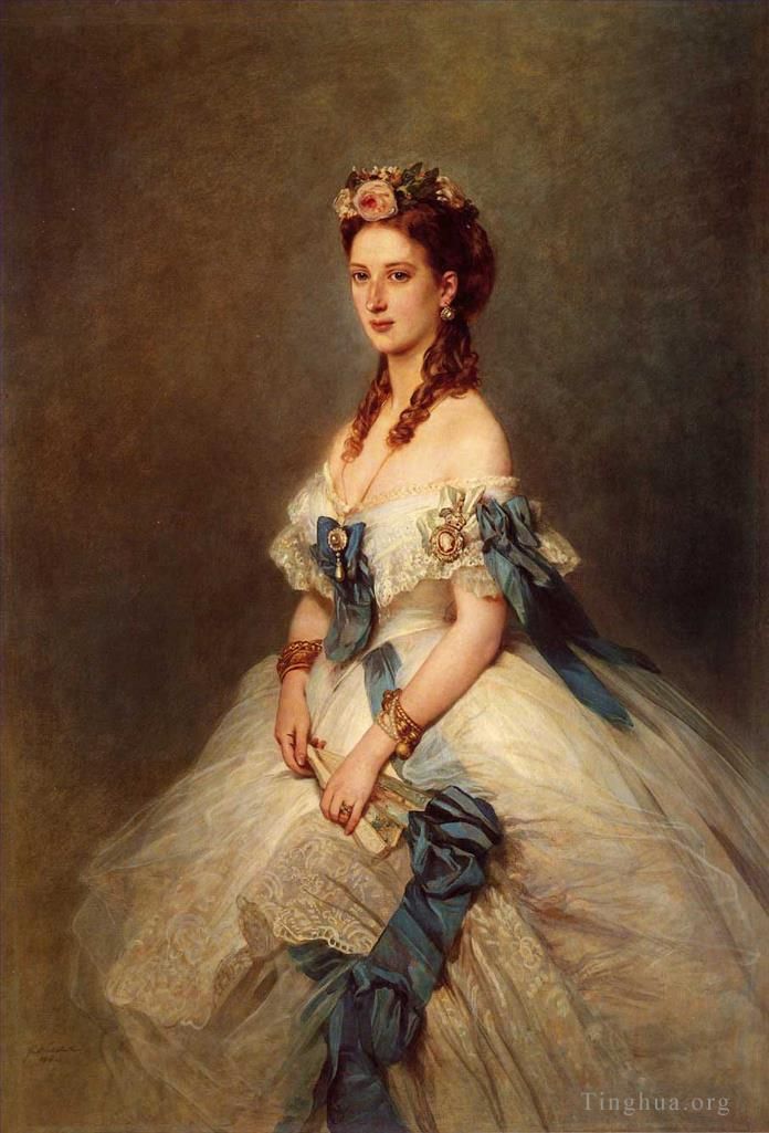弗朗兹·泽维尔·温特哈尔特 的油画作品 -  《威尔士王妃亚历山德拉》