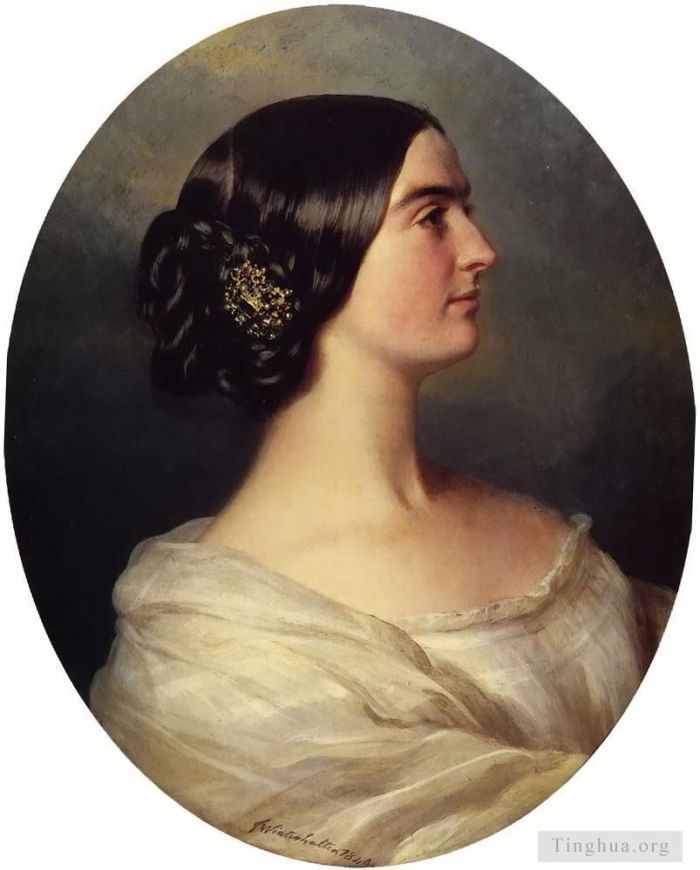 弗朗兹·泽维尔·温特哈尔特 的油画作品 -  《夏洛特·斯图尔特·坎宁子爵夫人》