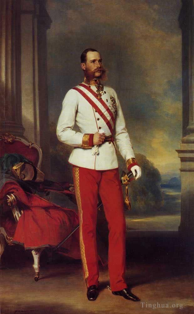 弗朗兹·泽维尔·温特哈尔特 的油画作品 -  《奥地利皇帝弗朗茨·约瑟夫一世》