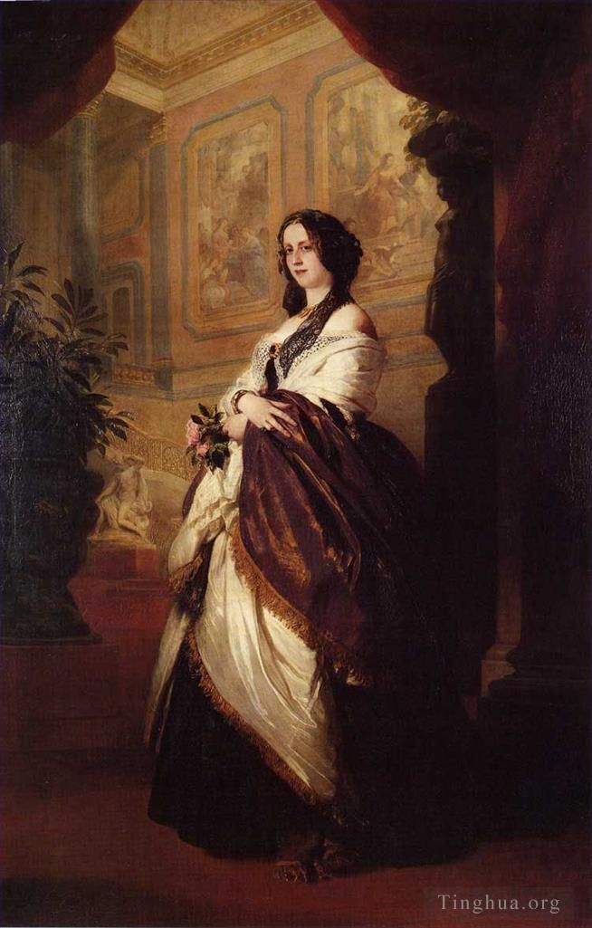 弗朗兹·泽维尔·温特哈尔特 的油画作品 -  《萨瑟兰公爵夫人哈里特·霍华德》