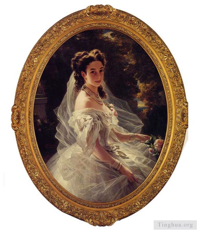 弗朗兹·泽维尔·温特哈尔特 的油画作品 -  《宝琳·桑德尔,梅特涅公主》