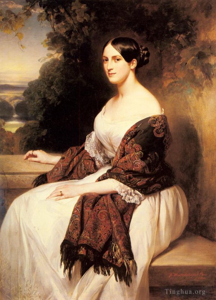 弗朗兹·泽维尔·温特哈尔特 的油画作品 -  《阿克曼夫人皇室肖像》