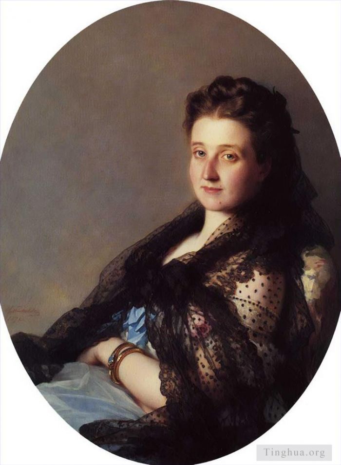 弗朗兹·泽维尔·温特哈尔特 的油画作品 -  《一位贵妇皇室的肖像》