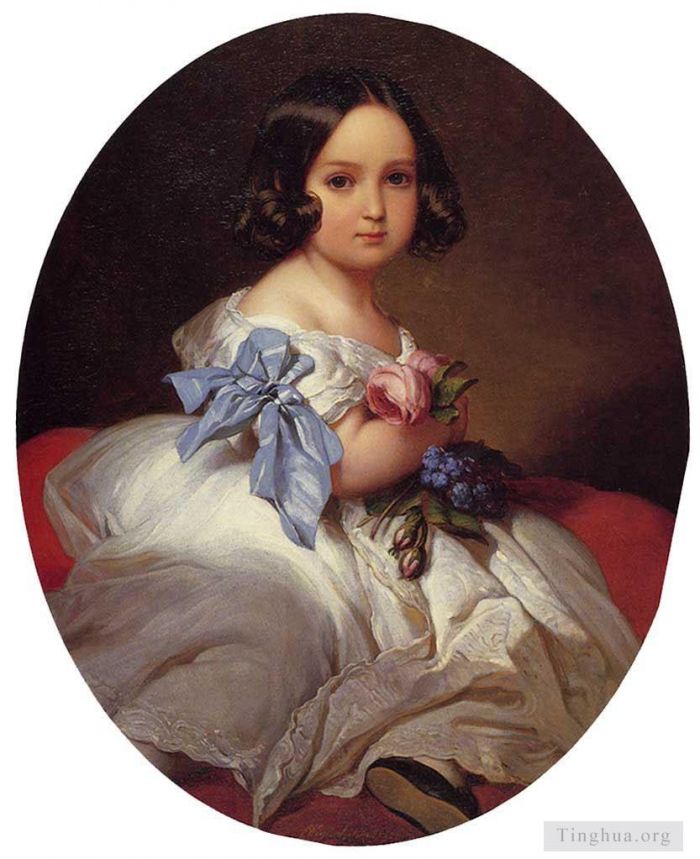 弗朗兹·泽维尔·温特哈尔特 的油画作品 -  《比利时夏洛特公主》