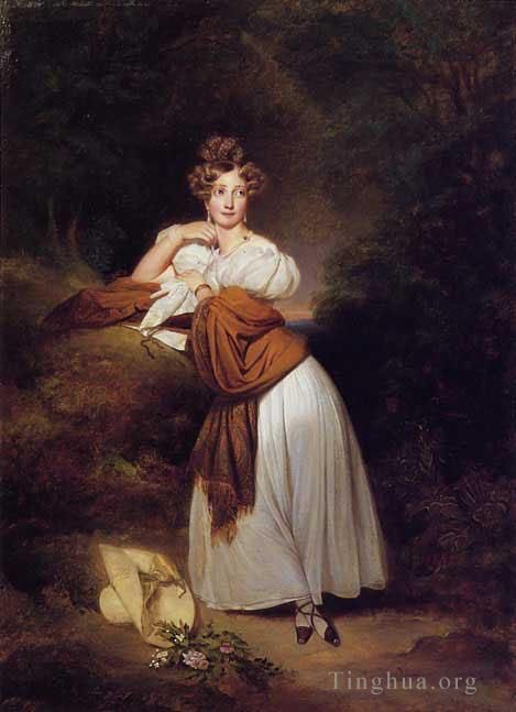 弗朗兹·泽维尔·温特哈尔特 的油画作品 -  《巴登大公夫人索菲·吉列梅特》