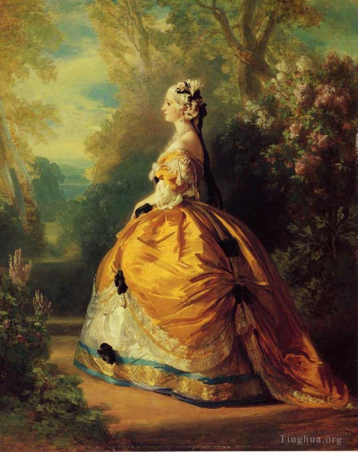 弗朗兹·泽维尔·温特哈尔特 的油画作品 -  《玛丽·安托瓦内特皇后欧仁妮》