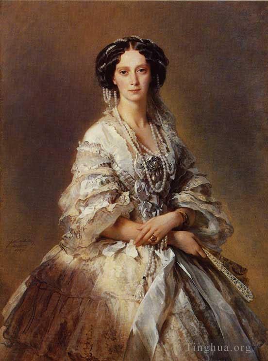 弗朗兹·泽维尔·温特哈尔特 的油画作品 -  《俄罗斯皇后玛丽亚·亚历山德罗夫娜》
