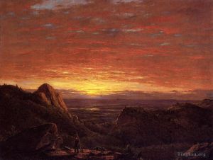 艺术家弗雷德里克·爱德温·丘奇作品《早晨从卡茨基尔山脉向东眺望哈斯登山谷》