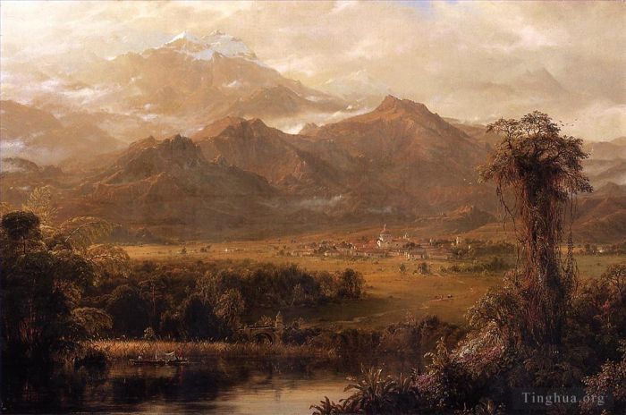 弗雷德里克·爱德温·丘奇 的油画作品 -  《厄瓜多尔的山脉又名热带早晨》