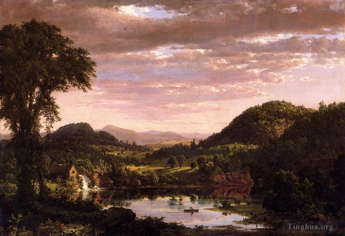 弗雷德里克·爱德温·丘奇 的油画作品 -  《新英格兰风景又名暴风雨后的傍晚》