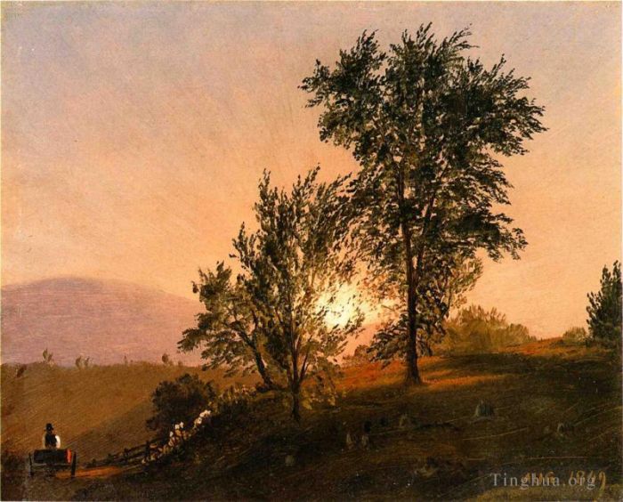 弗雷德里克·爱德温·丘奇 的油画作品 -  《新英格兰风景》