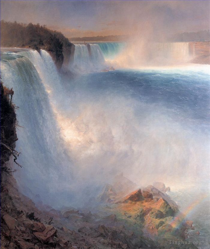 弗雷德里克·爱德温·丘奇 的油画作品 -  《从美国一侧看尼亚加拉大瀑布》