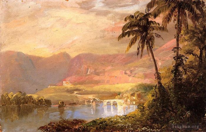 弗雷德里克·爱德温·丘奇 的油画作品 -  《热带风景》