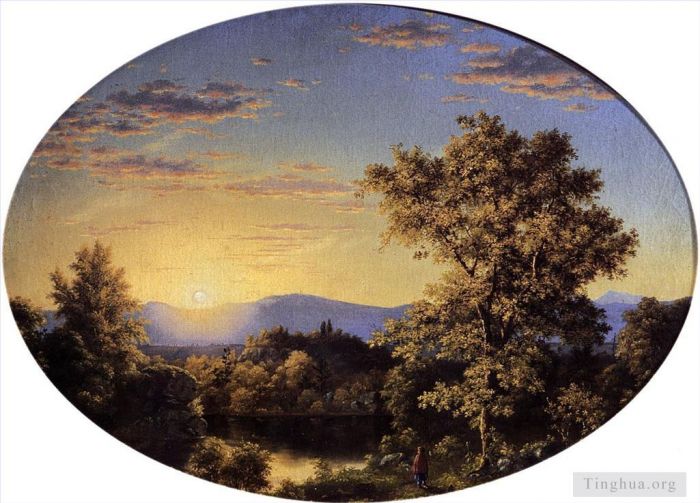 弗雷德里克·爱德温·丘奇 的油画作品 -  《山间暮色》