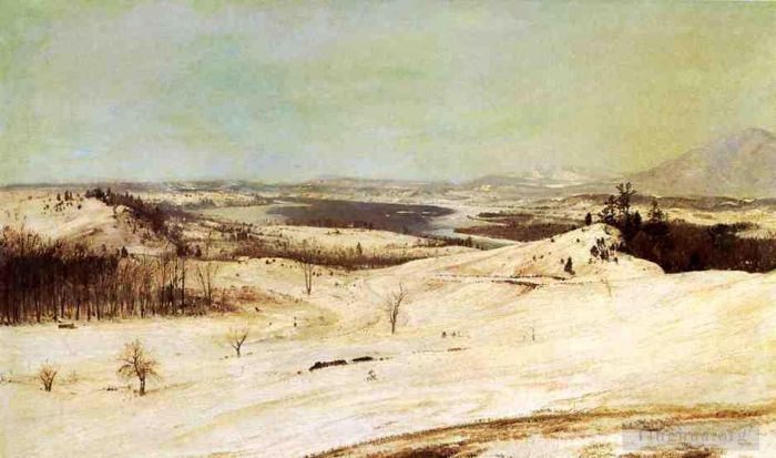 弗雷德里克·爱德温·丘奇 的油画作品 -  《雪中奥拉纳的景色》