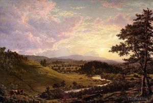 艺术家弗雷德里克·爱德温·丘奇作品《斯托克布里奇弥撒附近的景观》