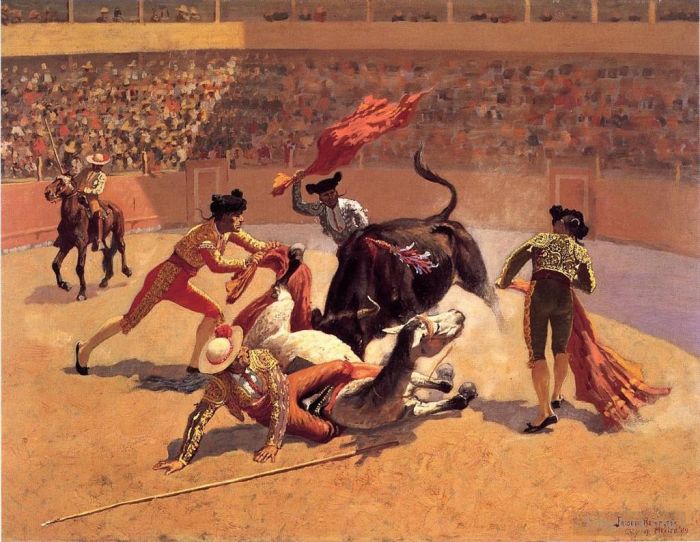 弗雷德里克·雷明顿 的油画作品 -  《墨西哥斗牛》