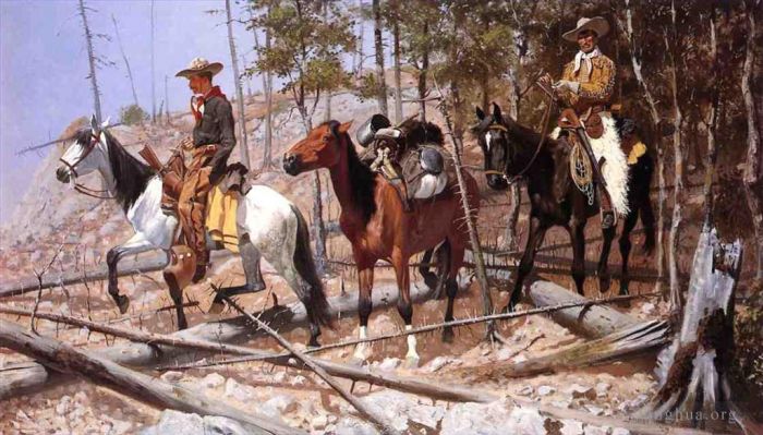 弗雷德里克·雷明顿 的油画作品 -  《勘探牛群》