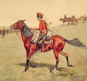 艺术家弗雷德里克·雷明顿作品《俄罗斯骠骑兵卫队》