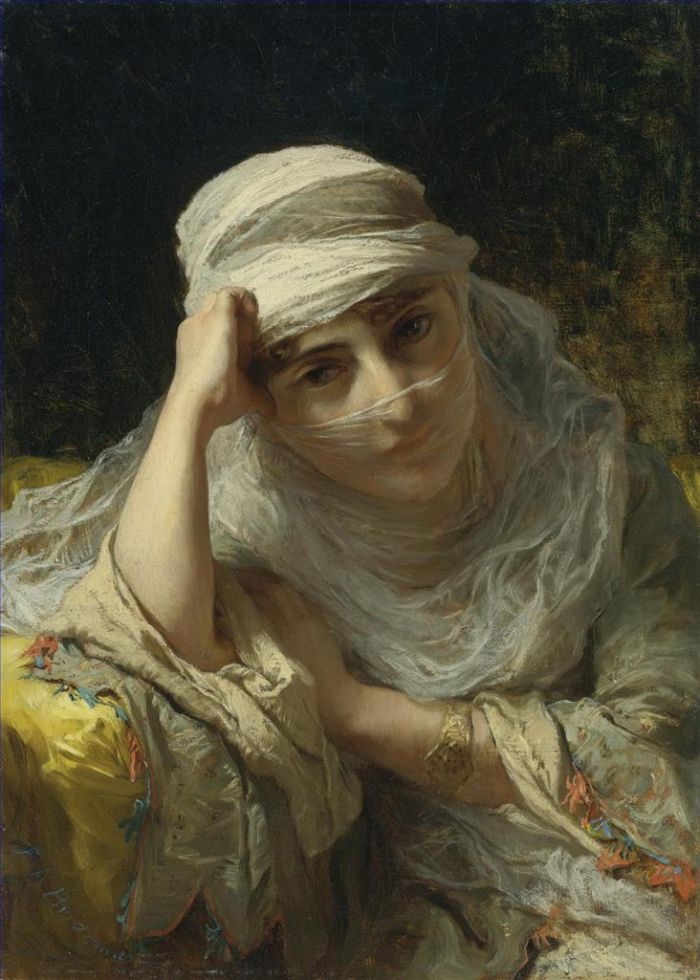 弗雷德里克·亚瑟·布里奇曼 的油画作品 -  《君士坦丁堡的美人》