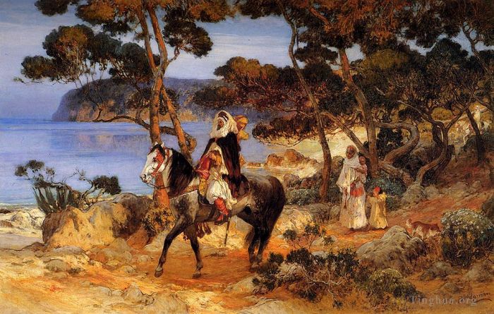 弗雷德里克·亚瑟·布里奇曼 的油画作品 -  《海岸小径》