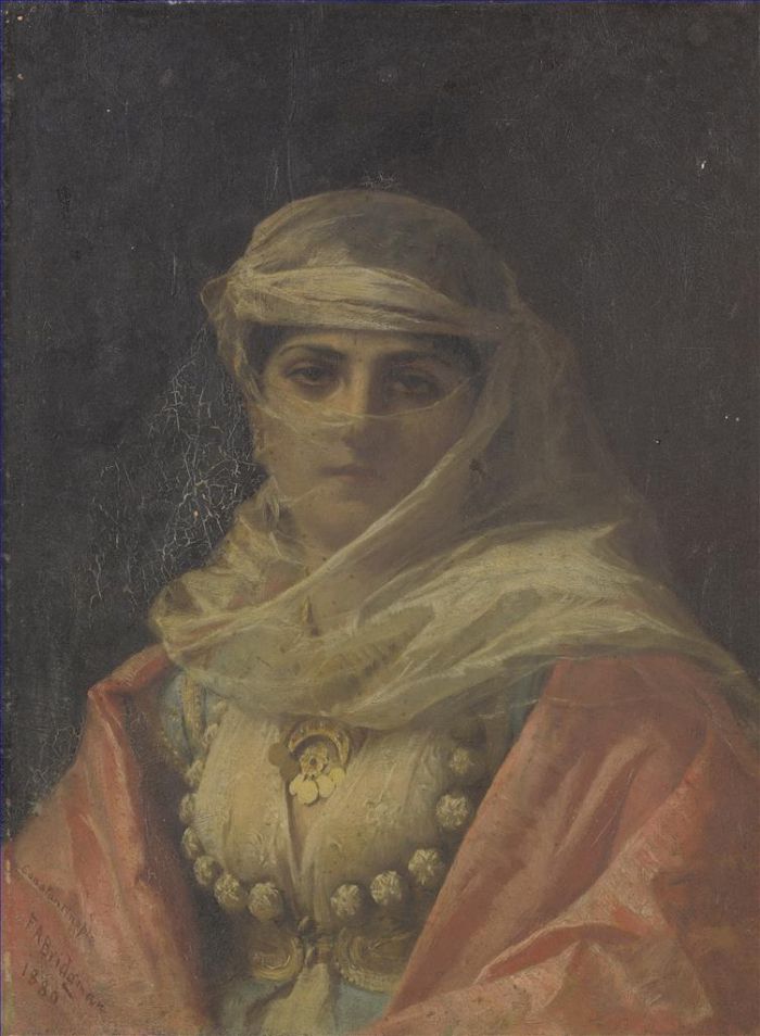 弗雷德里克·亚瑟·布里奇曼 的油画作品 -  《土耳其美女》