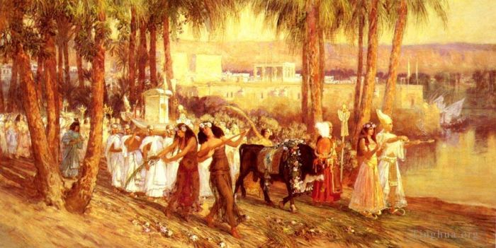 弗雷德里克·亚瑟·布里奇曼 的油画作品 -  《埃及游行》