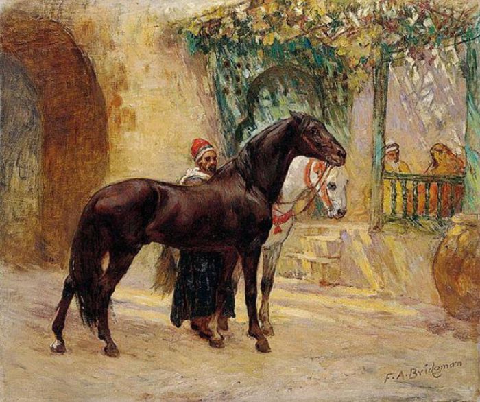 弗雷德里克·亚瑟·布里奇曼 的油画作品 -  《开罗的巴巴里马》