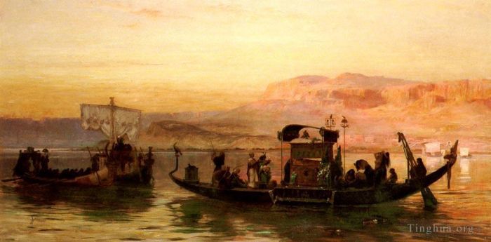 弗雷德里克·亚瑟·布里奇曼 的油画作品 -  《克利奥帕特拉驳船》