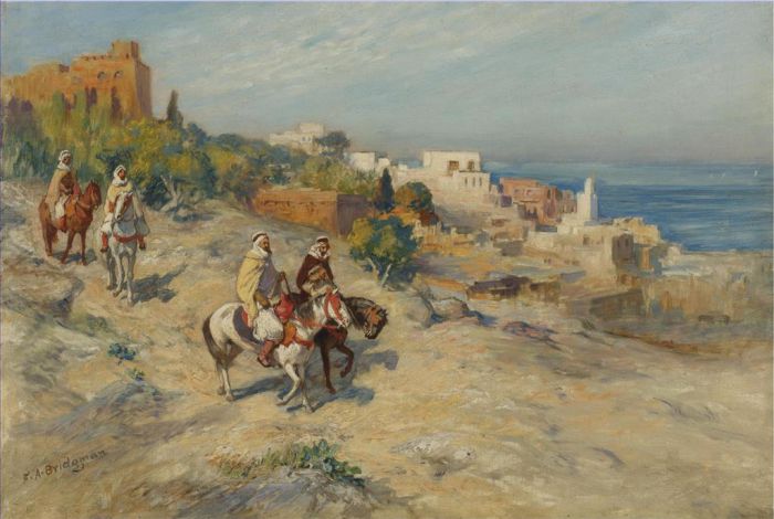 弗雷德里克·亚瑟·布里奇曼 的油画作品 -  《阿尔及尔的骑兵》