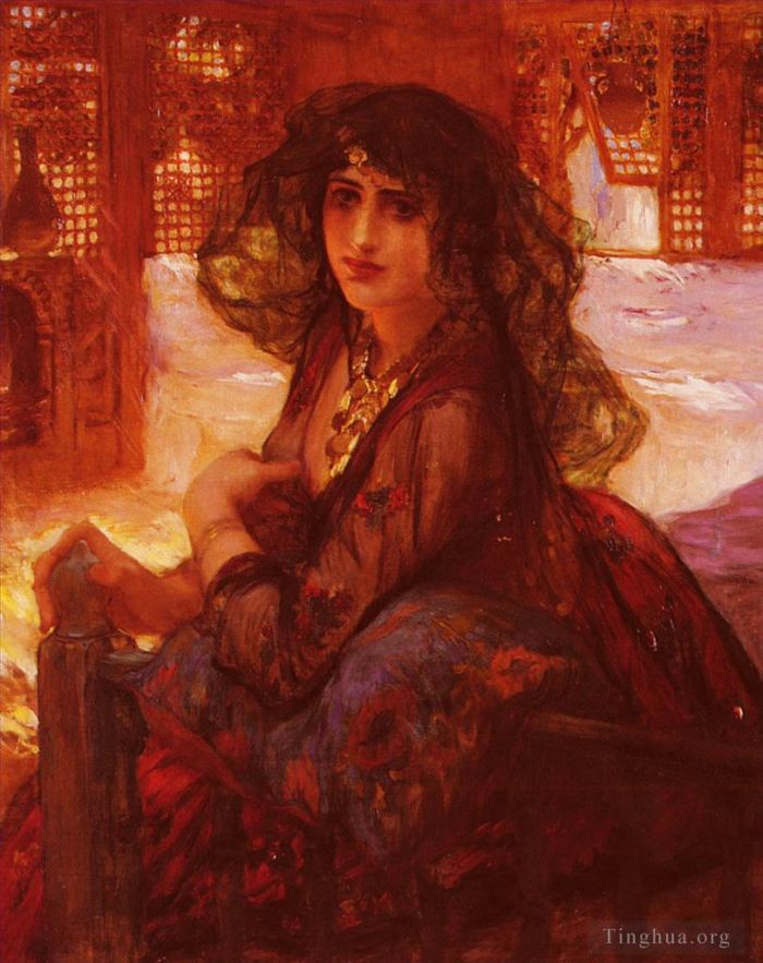 弗雷德里克·亚瑟·布里奇曼 的油画作品 -  《后宫女郎》