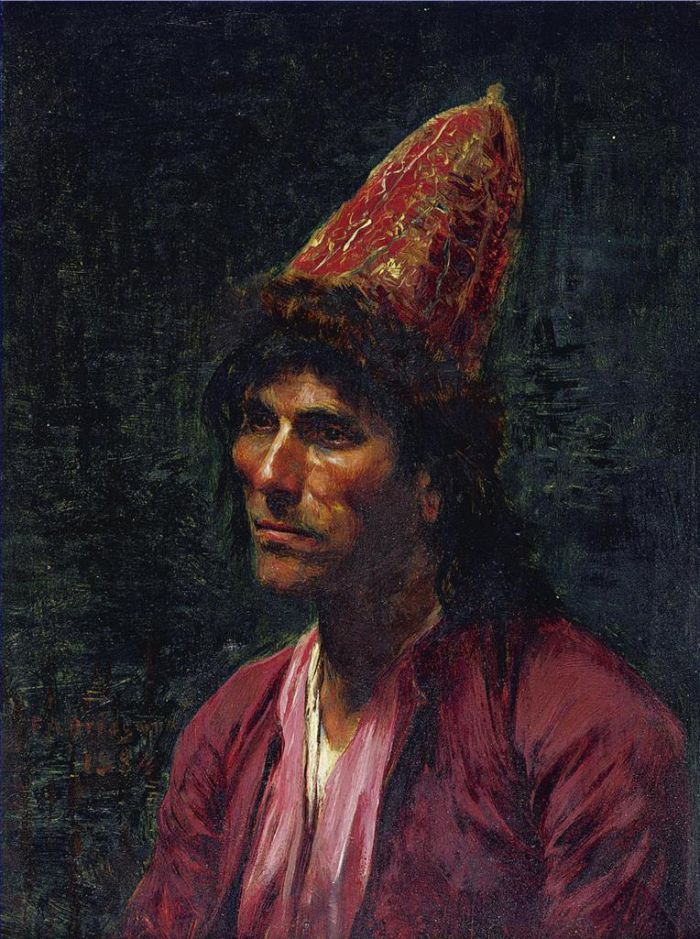 弗雷德里克·亚瑟·布里奇曼 的油画作品 -  《一个男人的肖像》