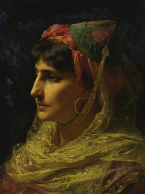 艺术家弗雷德里克·亚瑟·布里奇曼作品《一个女人的肖像》