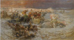 艺术家弗雷德里克·亚瑟·布里奇曼作品《被红海吞没的法老军队细节》