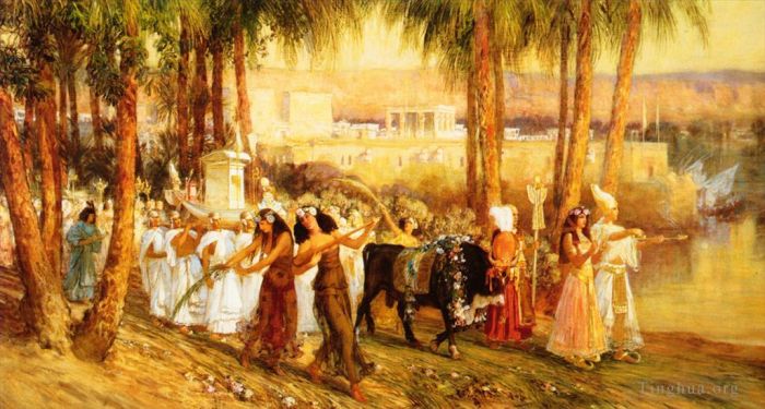 弗雷德里克·亚瑟·布里奇曼 的油画作品 -  《纪念伊斯兰国的游行》