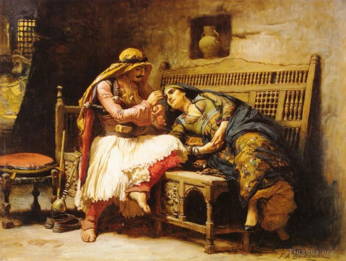 弗雷德里克·亚瑟·布里奇曼 的油画作品 -  《强盗女王》
