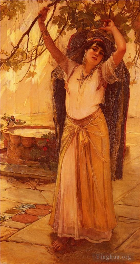 弗雷德里克·亚瑟·布里奇曼 的油画作品 -  《西班牙女士》
