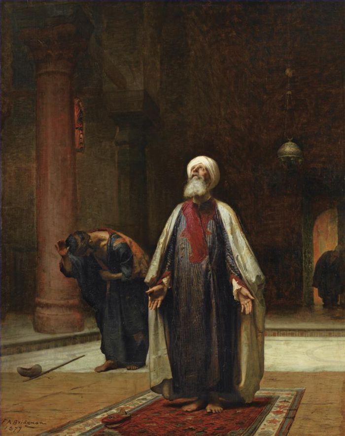 弗雷德里克·亚瑟·布里奇曼 的油画作品 -  《祈祷》