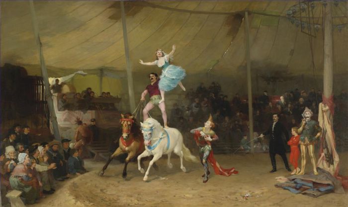 弗雷德里克·亚瑟·布里奇曼 的油画作品 -  《联合国马戏团,法国美国马戏团》