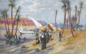 艺术家弗雷德里克·亚瑟·布里奇曼作品《尼罗河的运水者》