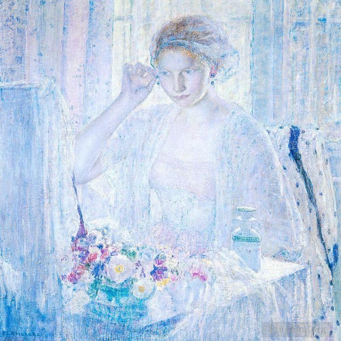 弗雷德里克·卡尔·弗里塞克 的油画作品 -  《戴耳环的女孩》
