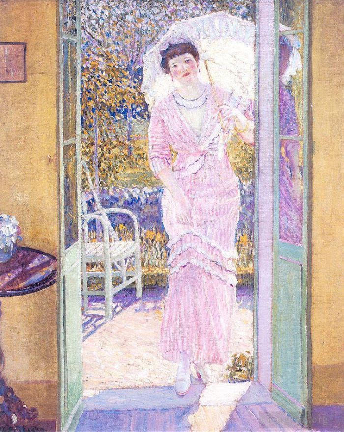 弗雷德里克·卡尔·弗里塞克 的油画作品 -  《在门口早安》