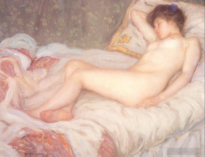 弗雷德里克·卡尔·弗里塞克 的油画作品 -  《睡觉》