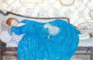 艺术家弗雷德里克·卡尔·弗里塞克作品《蓝色礼服》